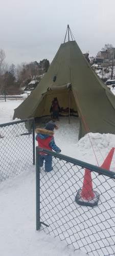 Vi har satt opp Lavvoen vår til samefolkets dag. 